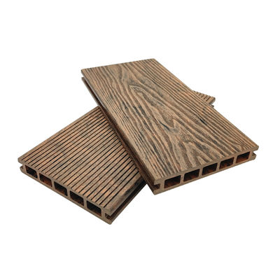 Campuran Warna Lantai Luar Ruangan WPC Decking 3D Embossing
