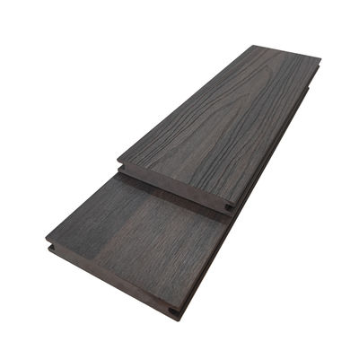 Luar Ruangan Tahan Air Anti Slip Co Ekstrusi Decking Komposit Kayu Plastik WPC Tahan Retak