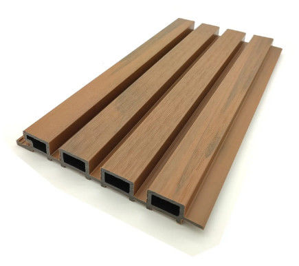 Komersial Coextrusion 3D WPC Louver Panel Wall Slat Untuk Dekorasi Interior
