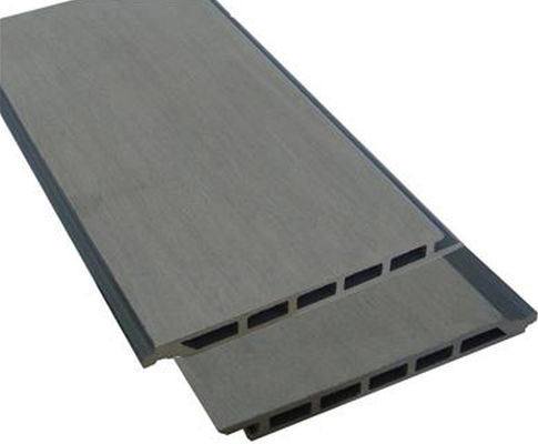 Tekstur 3D WPC Slatted Cladding Wall Panel Board Kayu Plastik Eksternal
