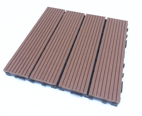 Ubin Decking WPC Tahan Air Luar Ruangan Panel Lantai WPC 450x450mm