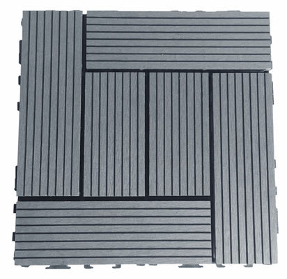 Gray Sanded Brushed WPC Deck Tile Eksterior Interlocking Decking 300x300