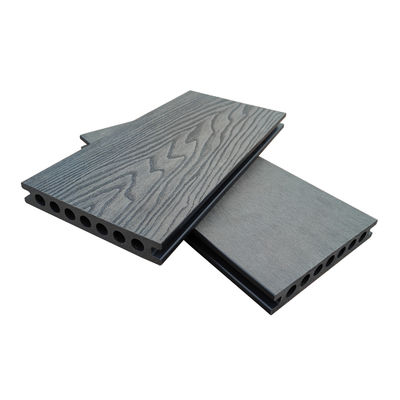 Papan Decking Komposit Hitam Kayu Jati WPC Capped 3D Timbul Tebal 2 inch