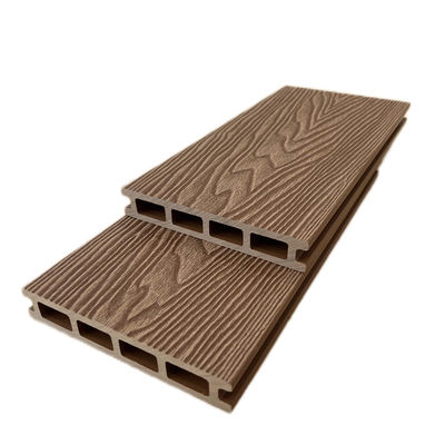 Papan Kayu Plastik Kayu Komposit Luar Ruangan Panel WPC Timbul 3D Untuk Teras