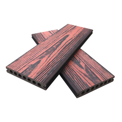 Decking Wpc Populer Warna Campuran 138*23Mm Umur Panjang Tiga Lapisan Co-ekstrusi Wpc Teras Decking Padat