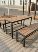 Furnitur Taman WPC Terlaris - Meja Luar Ruangan Komersial dengan Bangku yang Cocok