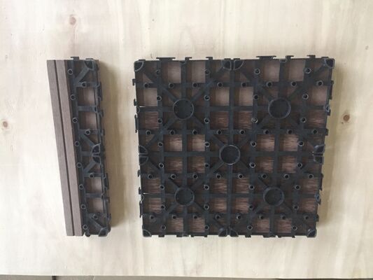 Ubin Dek WPC Rumah Luar Ruangan 30x30CM Lantai DIY Tahan Lama dengan Tampilan Kayu Alami