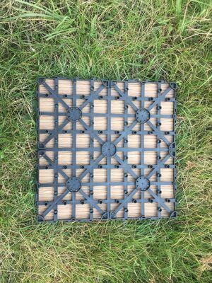 Ubin Dek WPC DIY 30*30CM Lantai Luar Ruangan Serat Kayu Alami untuk Teras Rumah