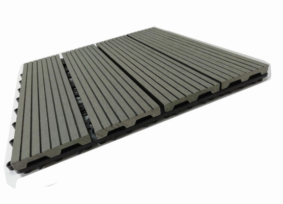 Ubin Dek WPC Rumah Luar Ruangan 30x30CM Lantai DIY Tahan Lama dengan Tampilan Kayu Alami