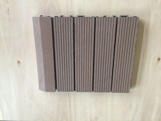 Ubin Dek WPC Saling Bertautan 30X30CM Lantai Teras DIY untuk Ruang Rumah Luar Ruangan