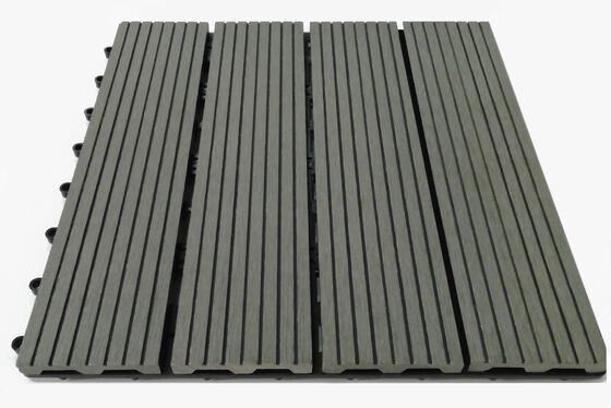 Ubin Dek WPC Saling Bertautan 30X30CM Lantai Teras DIY untuk Ruang Rumah Luar Ruangan