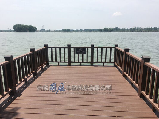 Lantai WPC Decking Komposit Kayu Plastik Co Ekstrusi Murah Luar Ruangan