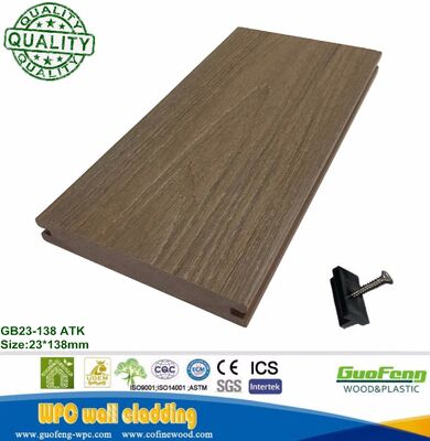 Tekstur Kayu Antiseptik WPC Lantai/Decking Rekayasa WPC Co-Extruded dengan Sertifikat Ce