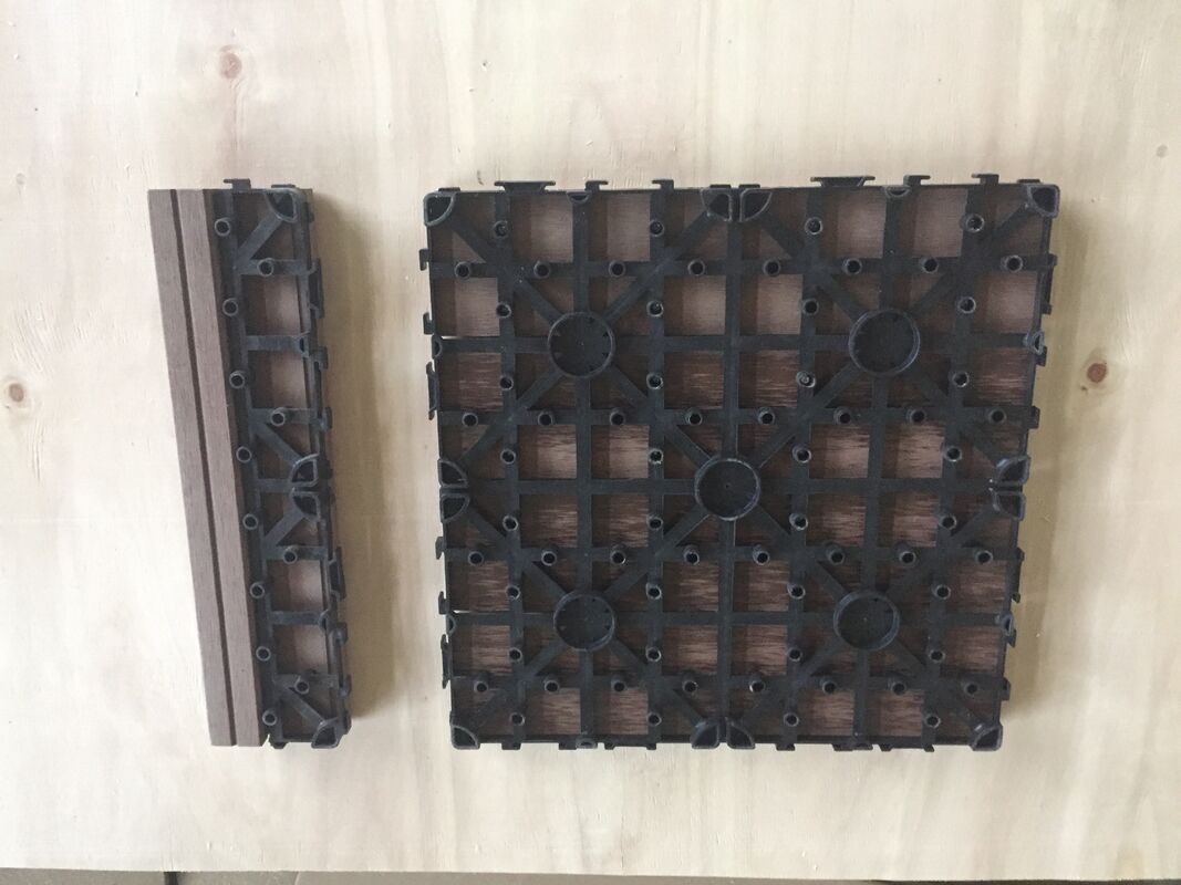 Ubin Dek WPC Rumah Luar Ruangan 30x30CM Lantai DIY Tahan Lama dengan Tampilan Kayu Alami