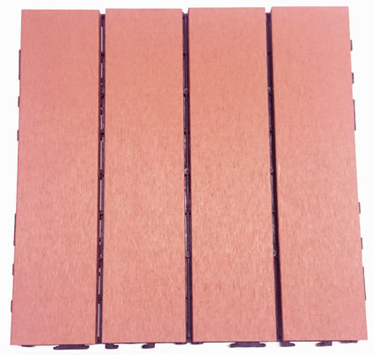 Lantai Ubin Dek WPC Strawberry Red Interlocking Untuk Taman Luar Ruangan OEM