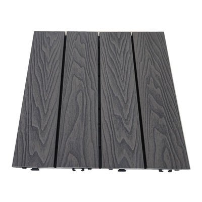 Ubin WPC Atap Cokelat 300*300Mm Dek Komposit Plastik Kayu DIY Anti UV