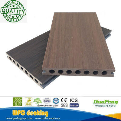 Decking Komposit Plastik Kayu Tekstur Kayu HDPE yang Mudah Dipasang dengan Sertifikat Ce, Fsc